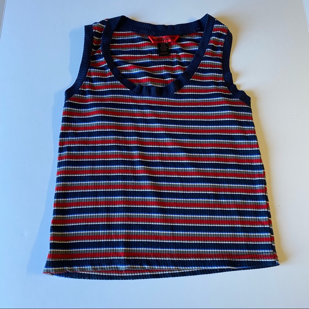 Hot Kiss Red, White, And Blue Striped Tank